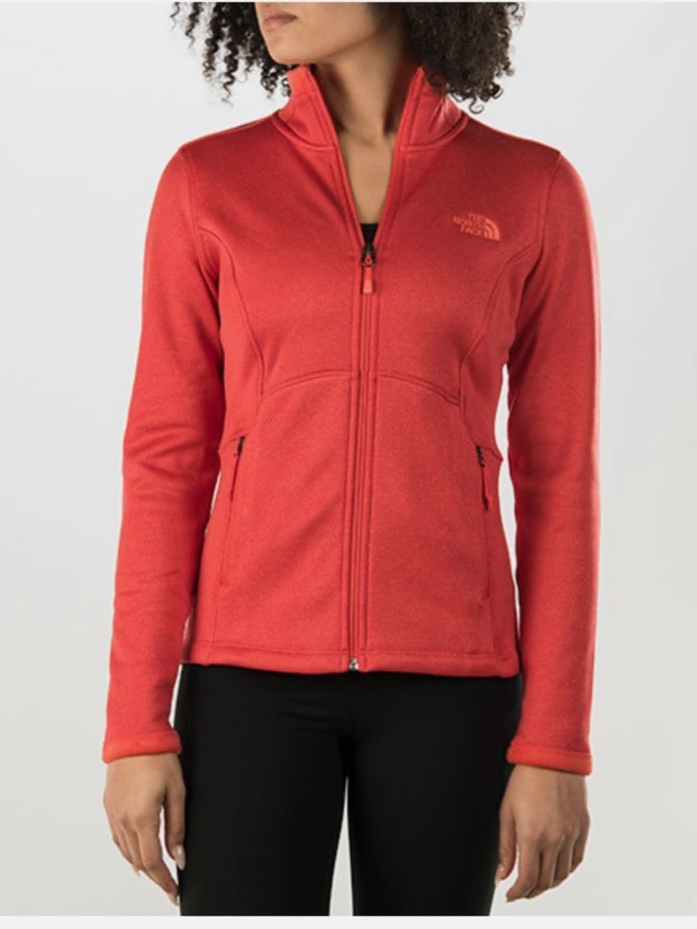 The North Face Fleece Jacket Womens XL Coral Red Full Zip Plush Soft Outdoor